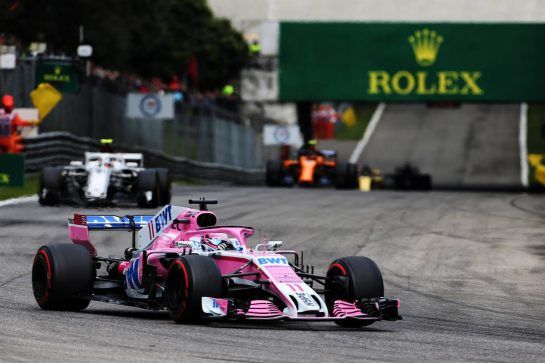 Sergio Perez (MEX) Racing Point Force India F1 VJM11.
02.09.2018. Formula 1 World Championship, Rd 14, Italian Grand Prix, Monza, Italy, Race Day.
- www.xpbimages.com, EMail: requests@xpbimages.com - copy of publication required for printed pictures. Every used picture is fee-liable. © Copyright: Charniaux / XPB Images