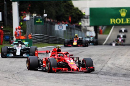 Kimi Raikkonen (FIN) Ferrari SF71H.
02.09.2018. Formula 1 World Championship, Rd 14, Italian Grand Prix, Monza, Italy, Race Day.
- www.xpbimages.com, EMail: requests@xpbimages.com - copy of publication required for printed pictures. Every used picture is fee-liable. © Copyright: Charniaux / XPB Images