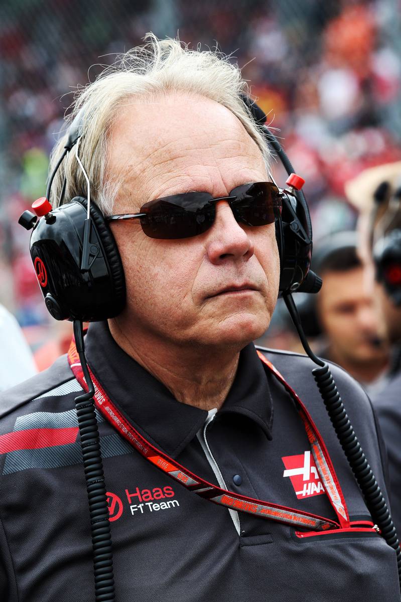 Gene Haas (USA) Haas Automotion President on the grid.