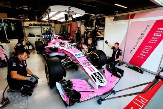 Sergio Perez (MEX) Racing Point Force India F1 VJM11.
14.09.2018. Formula 1 World Championship, Rd 15, Singapore Grand Prix, Marina Bay Street Circuit, Singapore, Practice Day.
- www.xpbimages.com, EMail: requests@xpbimages.com - copy of publication required for printed pictures. Every used picture is fee-liable. © Copyright: Moy / XPB Images