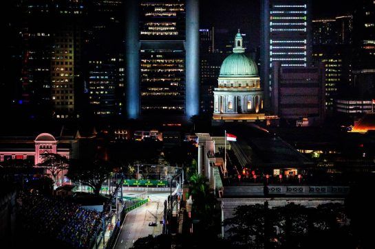 Sergio Perez (MEX) Racing Point Force India F1 VJM11.
14.09.2018. Formula 1 World Championship, Rd 15, Singapore Grand Prix, Marina Bay Street Circuit, Singapore, Practice Day.
- www.xpbimages.com, EMail: requests@xpbimages.com - copy of publication required for printed pictures. Every used picture is fee-liable. © Copyright: Bearne / XPB Images