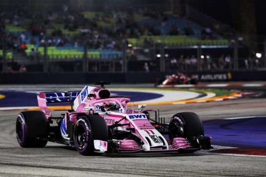 Sergio Perez (MEX) Racing Point Force India F1 VJM11.
14.09.2018. Formula 1 World Championship, Rd 15, Singapore Grand Prix, Marina Bay Street Circuit, Singapore, Practice Day.
- www.xpbimages.com, EMail: requests@xpbimages.com - copy of publication required for printed pictures. Every used picture is fee-liable. © Copyright: Photo4 / XPB Images