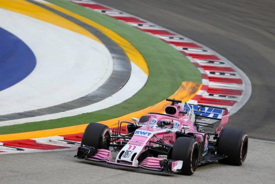 Sergio Perez (MEX) Sahara Force India F1  
15.09.2018. Formula 1 World Championship, Rd 15, Singapore Grand Prix, Marina Bay Street Circuit, Singapore, Qualifying Day.
- www.xpbimages.com, EMail: requests@xpbimages.com - copy of publication required for printed pictures. Every used picture is fee-liable. © Copyright: Charniaux / XPB Images