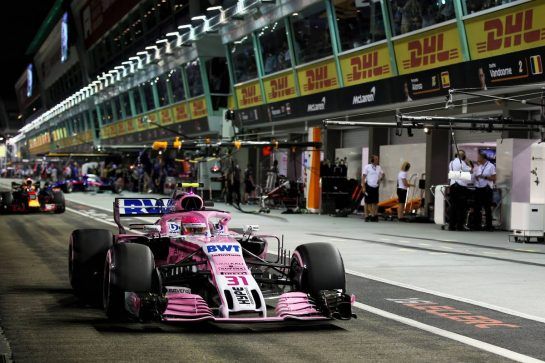 Esteban Ocon (FRA) Racing Point Force India F1 VJM11.
15.09.2018. Formula 1 World Championship, Rd 15, Singapore Grand Prix, Marina Bay Street Circuit, Singapore, Qualifying Day.
- www.xpbimages.com, EMail: requests@xpbimages.com - copy of publication required for printed pictures. Every used picture is fee-liable. © Copyright: Batchelor / XPB Images
