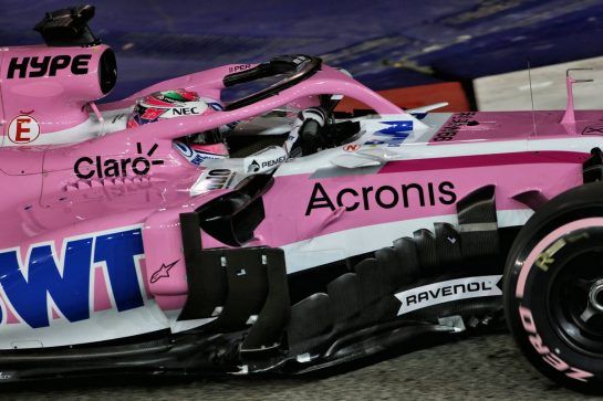 Sergio Perez (MEX) Racing Point Force India F1 VJM11.
15.09.2018. Formula 1 World Championship, Rd 15, Singapore Grand Prix, Marina Bay Street Circuit, Singapore, Qualifying Day.
- www.xpbimages.com, EMail: requests@xpbimages.com - copy of publication required for printed pictures. Every used picture is fee-liable. © Copyright: Moy / XPB Images