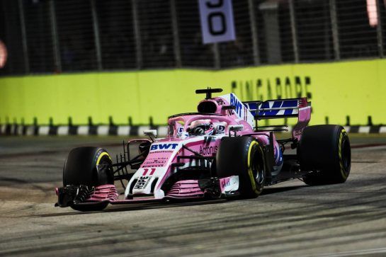 Sergio Perez (MEX) Racing Point Force India F1 VJM11.
16.09.2018. Formula 1 World Championship, Rd 15, Singapore Grand Prix, Marina Bay Street Circuit, Singapore, Race Day.
- www.xpbimages.com, EMail: requests@xpbimages.com - copy of publication required for printed pictures. Every used picture is fee-liable. © Copyright: Charniaux / XPB Images