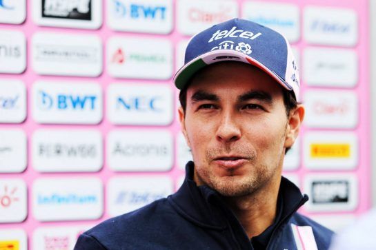 Sergio Perez (MEX) Racing Point Force India F1 Team with the media.
27.09.2018. Formula 1 World Championship, Rd 16, Russian Grand Prix, Sochi Autodrom, Sochi, Russia, Preparation Day.
- www.xpbimages.com, EMail: requests@xpbimages.com - copy of publication required for printed pictures. Every used picture is fee-liable. © Copyright: Moy / XPB Images