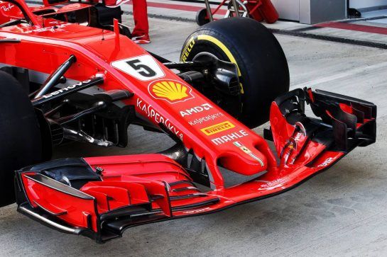 Ferrari SF71H front wing detail.
27.09.2018. Formula 1 World Championship, Rd 16, Russian Grand Prix, Sochi Autodrom, Sochi, Russia, Preparation Day.
- www.xpbimages.com, EMail: requests@xpbimages.com - copy of publication required for printed pictures. Every used picture is fee-liable. © Copyright: Batchelor / XPB Images