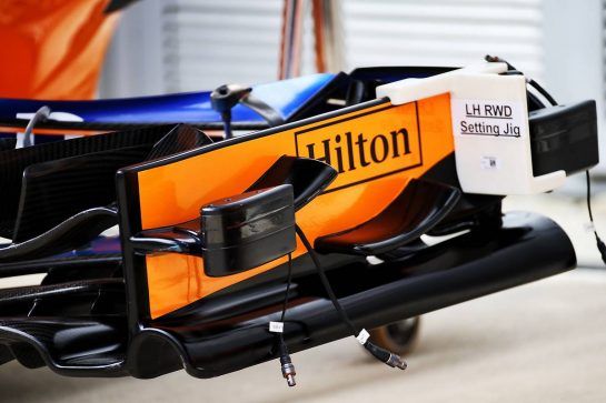 McLaren MCL33 front wing detail.
27.09.2018. Formula 1 World Championship, Rd 16, Russian Grand Prix, Sochi Autodrom, Sochi, Russia, Preparation Day.
- www.xpbimages.com, EMail: requests@xpbimages.com - copy of publication required for printed pictures. Every used picture is fee-liable. © Copyright: Batchelor / XPB Images