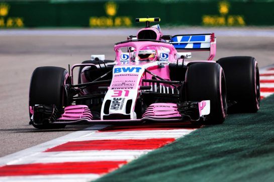 Esteban Ocon (FRA) Racing Point Force India F1 VJM11.
28.09.2018. Formula 1 World Championship, Rd 16, Russian Grand Prix, Sochi Autodrom, Sochi, Russia, Practice Day.
- www.xpbimages.com, EMail: requests@xpbimages.com - copy of publication required for printed pictures. Every used picture is fee-liable. © Copyright: Charniaux / XPB Images