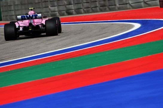 Esteban Ocon (FRA) Racing Point Force India F1 VJM11.
28.09.2018. Formula 1 World Championship, Rd 16, Russian Grand Prix, Sochi Autodrom, Sochi, Russia, Practice Day.
- www.xpbimages.com, EMail: requests@xpbimages.com - copy of publication required for printed pictures. Every used picture is fee-liable. © Copyright: Moy / XPB Images