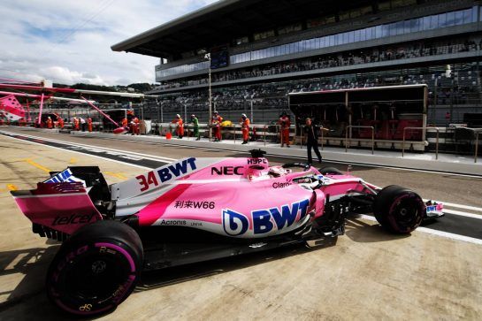Nicholas Latifi (CDN) Racing Point Force India F1 VJM11 Development Driver leaves the pits.
28.09.2018. Formula 1 World Championship, Rd 16, Russian Grand Prix, Sochi Autodrom, Sochi, Russia, Practice Day.
- www.xpbimages.com, EMail: requests@xpbimages.com - copy of publication required for printed pictures. Every used picture is fee-liable. © Copyright: Moy / XPB Images