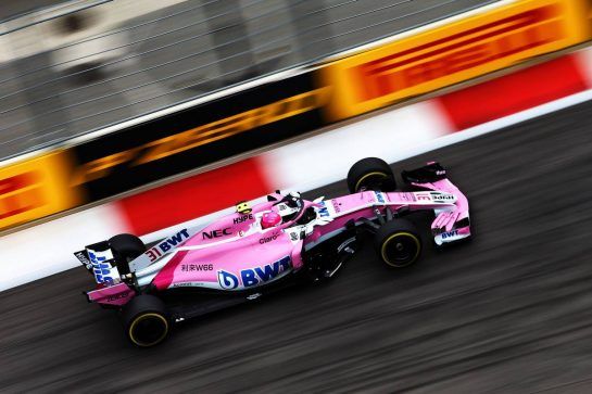 Esteban Ocon (FRA) Racing Point Force India F1 VJM11.
28.09.2018. Formula 1 World Championship, Rd 16, Russian Grand Prix, Sochi Autodrom, Sochi, Russia, Practice Day.
- www.xpbimages.com, EMail: requests@xpbimages.com - copy of publication required for printed pictures. Every used picture is fee-liable. © Copyright: Moy / XPB Images