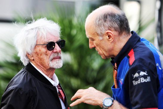 (L to R): Bernie Ecclestone (GBR) with Franz Tost (AUT) Scuderia Toro Rosso Team Principal.
29.09.2018. Formula 1 World Championship, Rd 16, Russian Grand Prix, Sochi Autodrom, Sochi, Russia, Qualifying Day.
- www.xpbimages.com, EMail: requests@xpbimages.com - copy of publication required for printed pictures. Every used picture is fee-liable. © Copyright: Moy / XPB Images