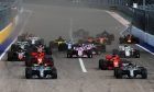 Russian Grand Prix: Valtteri Bottas (FIN) Mercedes AMG F1 W09 and Lewis Hamilton (GBR) Mercedes AMG F1 W09 lead