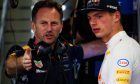 Christian Horner (GBR) Red Bull Racing Team Principal with Max Verstappen