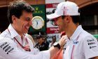 Toto Wolff (GER) Mercedes AMG F1 Shareholder and Executive Director with Esteban Ocon