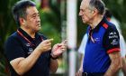 Toyoharu Tanabe (JPN) Honda F1 Technical Director with Franz Tost (AUT) Scuderia Toro Rosso Team Principal.