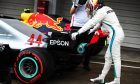 Lewis Hamilton (GBR) Mercedes AMG F1 W09 in qualifying parc ferme.