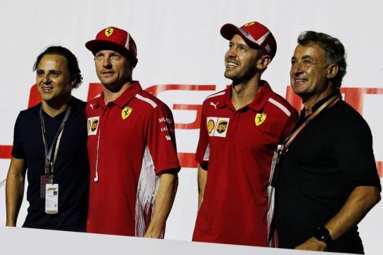 (L to R): Felipe Massa (BRA); Kimi Raikkonen (FIN) Ferrari; Sebastian Vettel (GER) Ferrari; and Jean Alesi (FRA).
06.10.2018. Formula 1 World Championship, Rd 17, Japanese Grand Prix, Suzuka, Japan, Qualifying Day.
- www.xpbimages.com, EMail: requests@xpbimages.com - copy of publication required for printed pictures. Every used picture is fee-liable. © Copyright: Moy / XPB Images