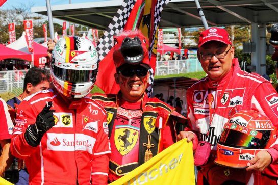 Ferrari fans.
07.10.2018. Formula 1 World Championship, Rd 17, Japanese Grand Prix, Suzuka, Japan, Race Day.
- www.xpbimages.com, EMail: requests@xpbimages.com - copy of publication required for printed pictures. Every used picture is fee-liable. © Copyright: Moy / XPB Images