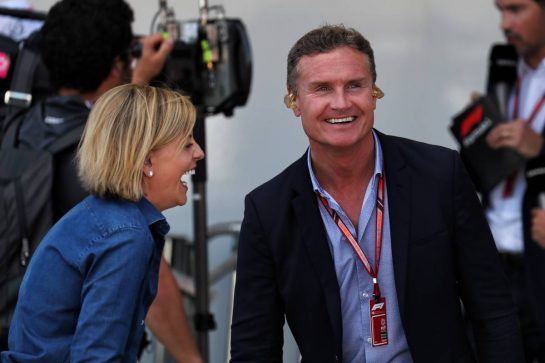 (L to R): Susie Wolff (GBR) Channel 4 Expert Analyst with David Coulthard (GBR) Red Bull Racing and Scuderia Toro Advisor / Channel 4 F1 Commentator.
07.10.2018. Formula 1 World Championship, Rd 17, Japanese Grand Prix, Suzuka, Japan, Race Day.
- www.xpbimages.com, EMail: requests@xpbimages.com - copy of publication required for printed pictures. Every used picture is fee-liable. © Copyright: Photo4 / XPB Images