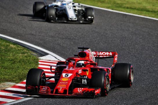 Sebastian Vettel (GER) Ferrari SF71H.
07.10.2018. Formula 1 World Championship, Rd 17, Japanese Grand Prix, Suzuka, Japan, Race Day.
- www.xpbimages.com, EMail: requests@xpbimages.com - copy of publication required for printed pictures. Every used picture is fee-liable. © Copyright: Moy / XPB Images