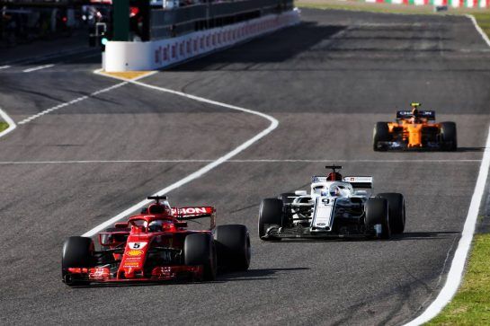 Sebastian Vettel (GER) Ferrari SF71H.
07.10.2018. Formula 1 World Championship, Rd 17, Japanese Grand Prix, Suzuka, Japan, Race Day.
- www.xpbimages.com, EMail: requests@xpbimages.com - copy of publication required for printed pictures. Every used picture is fee-liable. © Copyright: Charniaux / XPB Images