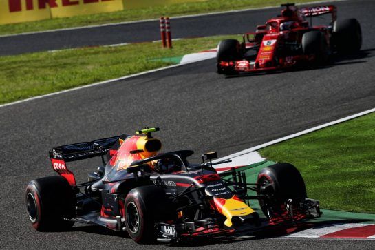 Max Verstappen (NLD) Red Bull Racing RB14.
07.10.2018. Formula 1 World Championship, Rd 17, Japanese Grand Prix, Suzuka, Japan, Race Day.
- www.xpbimages.com, EMail: requests@xpbimages.com - copy of publication required for printed pictures. Every used picture is fee-liable. © Copyright: Batchelor / XPB Images