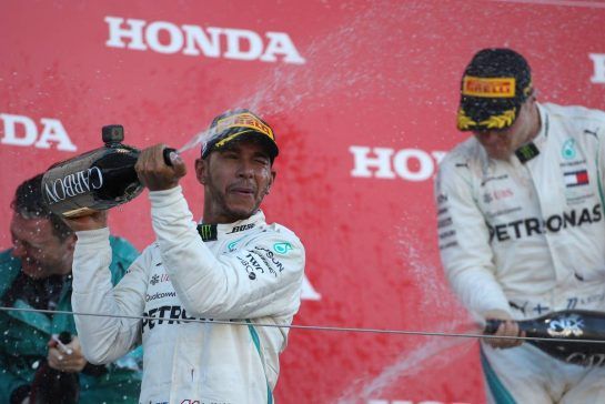Valtteri Bottas (FIN) Mercedes AMG F1, Lewis Hamilton (GBR) Mercedes AMG F1  and Max Verstappen (NLD) Red Bull Racing 
07.10.2018. Formula 1 World Championship, Rd 17, Japanese Grand Prix, Suzuka, Japan, Race Day.
- www.xpbimages.com, EMail: requests@xpbimages.com - copy of publication required for printed pictures. Every used picture is fee-liable. © Copyright: Charniaux / XPB Images