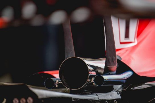 Ferrari SF71H exhaust.
18.10.2018. Formula 1 World Championship, Rd 18, United States Grand Prix, Austin, Texas, USA, Preparation Day.
- www.xpbimages.com, EMail: requests@xpbimages.com - copy of publication required for printed pictures. Every used picture is fee-liable. © Copyright: Price / XPB Images