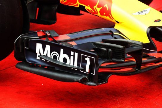 Red Bull Racing RB14 front wing detail.
18.10.2018. Formula 1 World Championship, Rd 18, United States Grand Prix, Austin, Texas, USA, Preparation Day.
- www.xpbimages.com, EMail: requests@xpbimages.com - copy of publication required for printed pictures. Every used picture is fee-liable. © Copyright: Batchelor / XPB Images