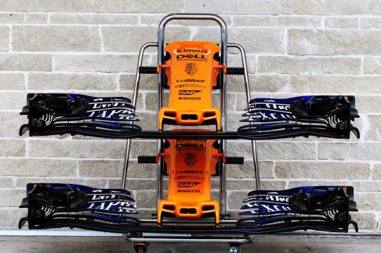 McLaren MCL33 front wings.
18.10.2018. Formula 1 World Championship, Rd 18, United States Grand Prix, Austin, Texas, USA, Preparation Day.
- www.xpbimages.com, EMail: requests@xpbimages.com - copy of publication required for printed pictures. Every used picture is fee-liable. © Copyright: Batchelor / XPB Images