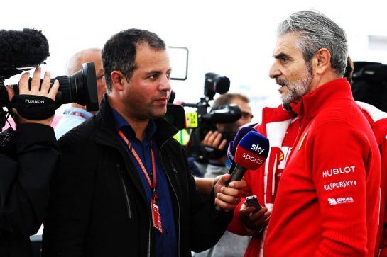 (L to R): Ted Kravitz (GBR) Sky Sports Pitlane Reporter with Maurizio Arrivabene (ITA) Ferrari Team Principal.
19.10.2018. Formula 1 World Championship, Rd 18, United States Grand Prix, Austin, Texas, USA, Practice Day.
- www.xpbimages.com, EMail: requests@xpbimages.com - copy of publication required for printed pictures. Every used picture is fee-liable. © Copyright: Batchelor / XPB Images
