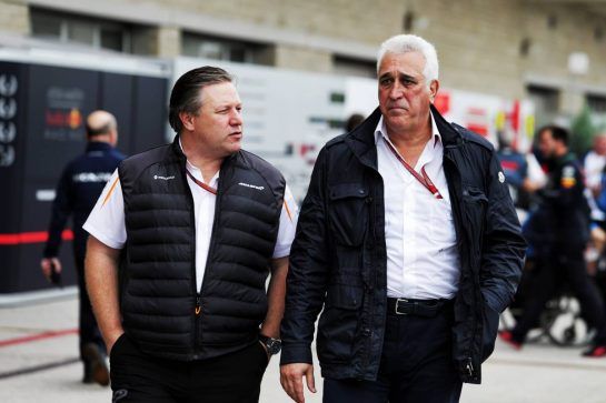 (L to R): Sean Bratches (USA) Formula 1 Managing Director, Commercial Operations with Lawrence Stroll (CDN) Racing Point Force India F1 Team Investor.
20.10.2018. Formula 1 World Championship, Rd 18, United States Grand Prix, Austin, Texas, USA, Qualifying Day.
- www.xpbimages.com, EMail: requests@xpbimages.com - copy of publication required for printed pictures. Every used picture is fee-liable. © Copyright: Moy / XPB Images