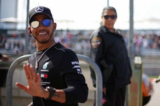 Lewis Hamilton (GBR) Mercedes AMG F1  
21.10.2018. Formula 1 World Championship, Rd 18, United States Grand Prix, Austin, Texas, USA, Race Day.
- www.xpbimages.com, EMail: requests@xpbimages.com - copy of publication required for printed pictures. Every used picture is fee-liable. © Copyright: Charniaux / XPB Images