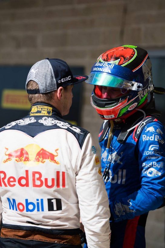 (L to R): Max Verstappen (NLD) Red Bull Racing in parc ferme with Brendon Hartley (NZL) Scuderia Toro Rosso.
21.10.2018. Formula 1 World Championship, Rd 18, United States Grand Prix, Austin, Texas, USA, Race Day.
 - www.xpbimages.com, EMail: requests@xpbimages.com - copy of publication required for printed pictures. Every used picture is fee-liable. © Copyright: Price / XPB Images