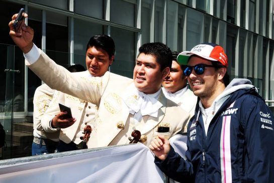 Sergio Perez (MEX) Racing Point Force India F1 Team at an America Movil Charity Football Match.
24.10.2018. Formula 1 World Championship, Rd 19, Mexican Grand Prix, Mexico City, Mexico, Preparation Day.
- www.xpbimages.com, EMail: requests@xpbimages.com - copy of publication required for printed pictures. Every used picture is fee-liable. © Copyright: Moy / XPB Images