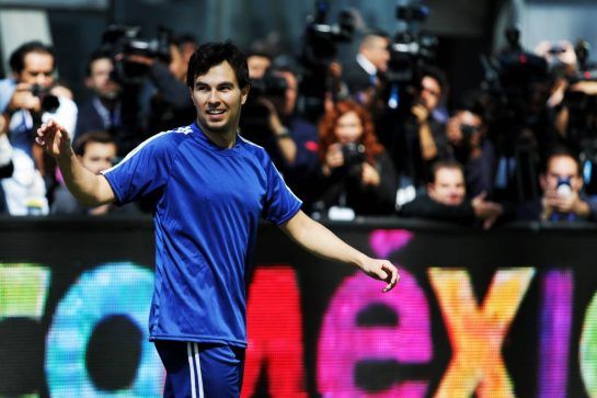 Sergio Perez (MEX) Racing Point Force India F1 Team at an America Movil Charity Football Match.
24.10.2018. Formula 1 World Championship, Rd 19, Mexican Grand Prix, Mexico City, Mexico, Preparation Day.
- www.xpbimages.com, EMail: requests@xpbimages.com - copy of publication required for printed pictures. Every used picture is fee-liable. © Copyright: Moy / XPB Images