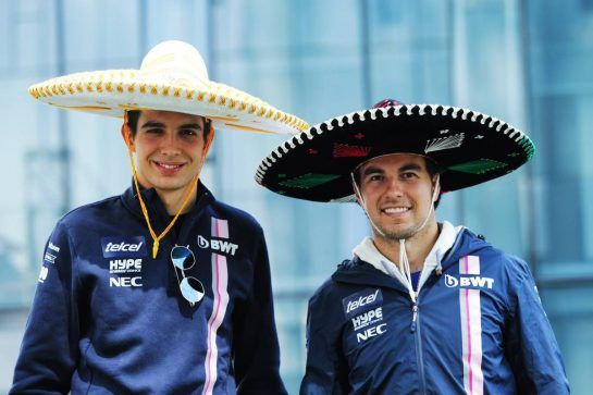 (L to R): Esteban Ocon (FRA) Racing Point Force India F1 Team and Sergio Perez (MEX) Racing Point Force India F1 Team at an America Movil Charity Football Match.
24.10.2018. Formula 1 World Championship, Rd 19, Mexican Grand Prix, Mexico City, Mexico, Preparation Day.
- www.xpbimages.com, EMail: requests@xpbimages.com - copy of publication required for printed pictures. Every used picture is fee-liable. © Copyright: Moy / XPB Images
