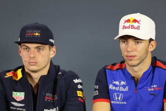 Max Verstappen (NLD) Red Bull Racing and Pierre Gasly (FRA) Scuderia Toro Rosso 
25.10.2018. Formula 1 World Championship, Rd 19, Mexican Grand Prix, Mexico City, Mexico, Preparation Day.
- www.xpbimages.com, EMail: requests@xpbimages.com - copy of publication required for printed pictures. Every used picture is fee-liable. © Copyright: Charniaux / XPB Images