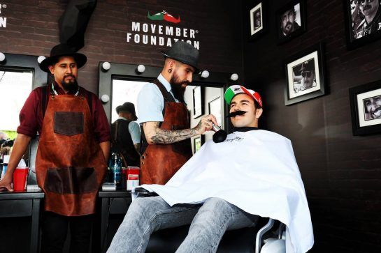 Sergio Perez (MEX) Racing Point Force India F1 Team visits the paddock barbers.
25.10.2018. Formula 1 World Championship, Rd 19, Mexican Grand Prix, Mexico City, Mexico, Preparation Day.
- www.xpbimages.com, EMail: requests@xpbimages.com - copy of publication required for printed pictures. Every used picture is fee-liable. © Copyright: Moy / XPB Images