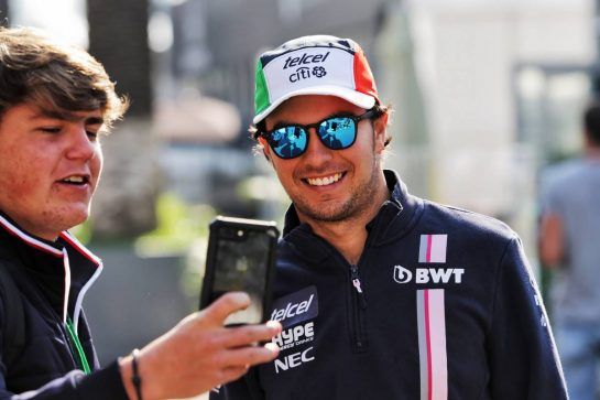 Sergio Perez (MEX) Racing Point Force India F1 Team.
25.10.2018. Formula 1 World Championship, Rd 19, Mexican Grand Prix, Mexico City, Mexico, Preparation Day.
- www.xpbimages.com, EMail: requests@xpbimages.com - copy of publication required for printed pictures. Every used picture is fee-liable. © Copyright: Moy / XPB Images