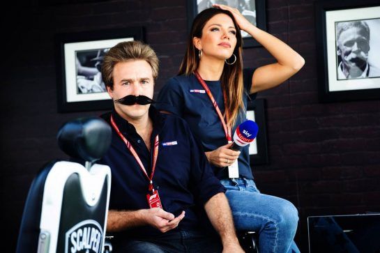 Davide Valsecchi (ITA) Sky F1 Italia Presenter and Federica Masolin (ITA) Sky F1 Italia Presenter at the Paddock Barbers.
25.10.2018. Formula 1 World Championship, Rd 19, Mexican Grand Prix, Mexico City, Mexico, Preparation Day.
- www.xpbimages.com, EMail: requests@xpbimages.com - copy of publication required for printed pictures. Every used picture is fee-liable. © Copyright: Bearne / XPB Images