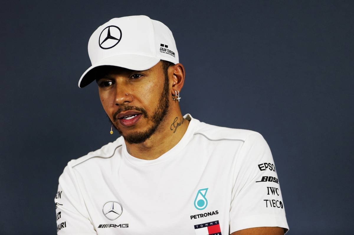 Lewis Hamilton (GBR) Mercedes AMG F1 in the post qualifying FIA Press Conference.