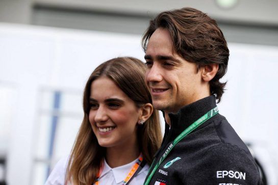 Esteban Gutierrez (MEX) Mercedes AMG F1 with his wife Monica Casan.
28.10.2018. Formula 1 World Championship, Rd 19, Mexican Grand Prix, Mexico City, Mexico, Race Day.
- www.xpbimages.com, EMail: requests@xpbimages.com - copy of publication required for printed pictures. Every used picture is fee-liable. © Copyright: Batchelor / XPB Images