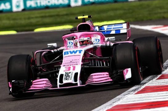 Esteban Ocon (FRA) Racing Point Force India F1 VJM11.
28.10.2018. Formula 1 World Championship, Rd 19, Mexican Grand Prix, Mexico City, Mexico, Race Day.
- www.xpbimages.com, EMail: requests@xpbimages.com - copy of publication required for printed pictures. Every used picture is fee-liable. © Copyright: Moy / XPB Images