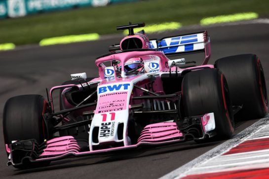Sergio Perez (MEX) Racing Point Force India F1 VJM11.
28.10.2018. Formula 1 World Championship, Rd 19, Mexican Grand Prix, Mexico City, Mexico, Race Day.
- www.xpbimages.com, EMail: requests@xpbimages.com - copy of publication required for printed pictures. Every used picture is fee-liable. © Copyright: Moy / XPB Images