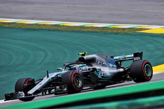 Valtteri Bottas (FIN) Mercedes AMG F1 W09.
09.11.2018. Formula 1 World Championship, Rd 20, Brazilian Grand Prix, Sao Paulo, Brazil, Practice Day.
- www.xpbimages.com, EMail: requests@xpbimages.com - copy of publication required for printed pictures. Every used picture is fee-liable. © Copyright: Charniaux / XPB Images