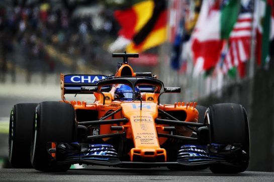 Fernando Alonso (ESP) McLaren MCL33.
09.11.2018. Formula 1 World Championship, Rd 20, Brazilian Grand Prix, Sao Paulo, Brazil, Practice Day.
- www.xpbimages.com, EMail: requests@xpbimages.com - copy of publication required for printed pictures. Every used picture is fee-liable. © Copyright: Batchelor / XPB Images